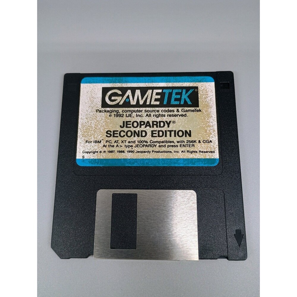 Gametek Jeopardy Second Edition Floppy Disk Game IBM PC XT AT CGA 256K